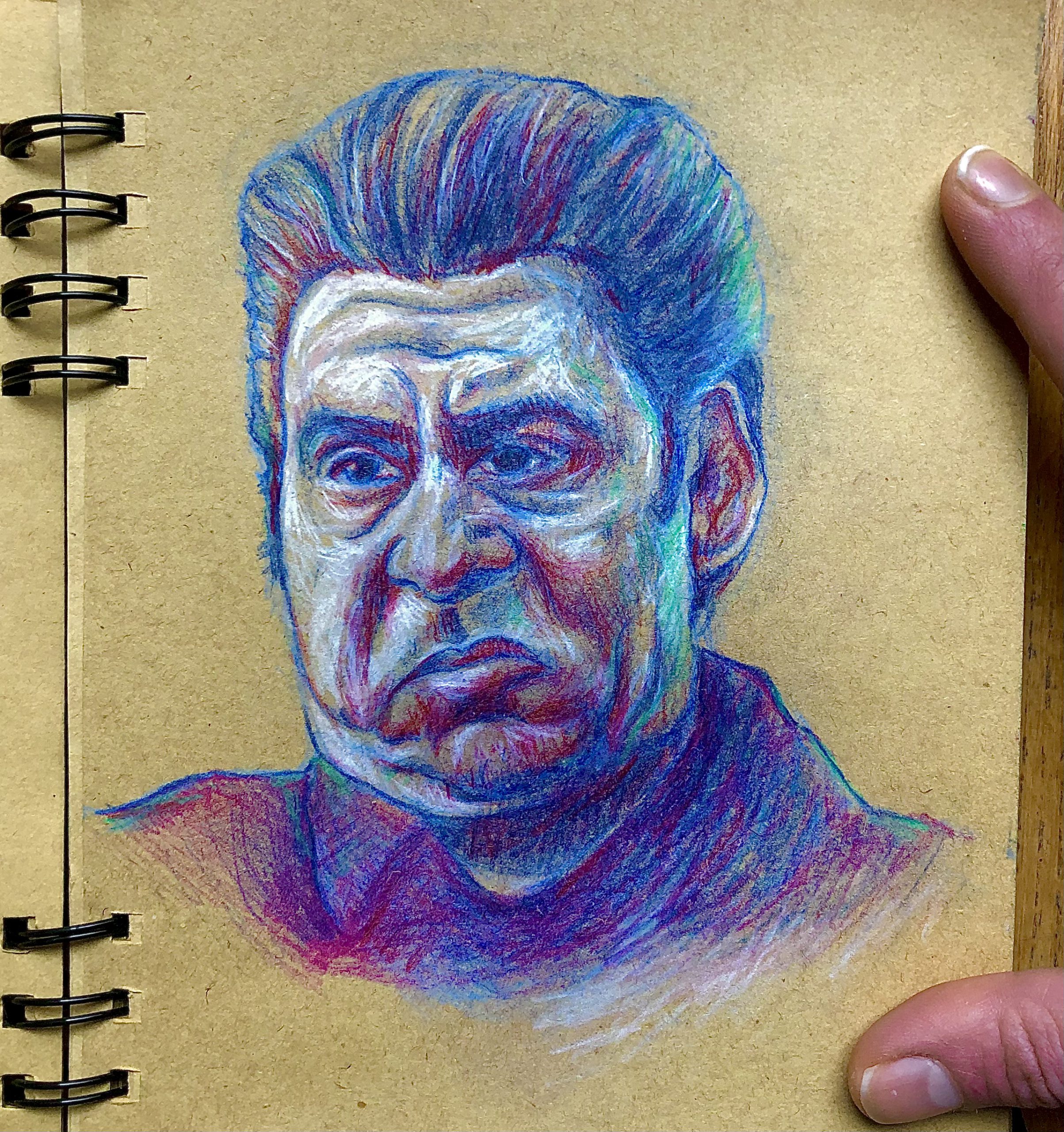 croquis Sil Van Zandt les Sopranos, crayon de couleur