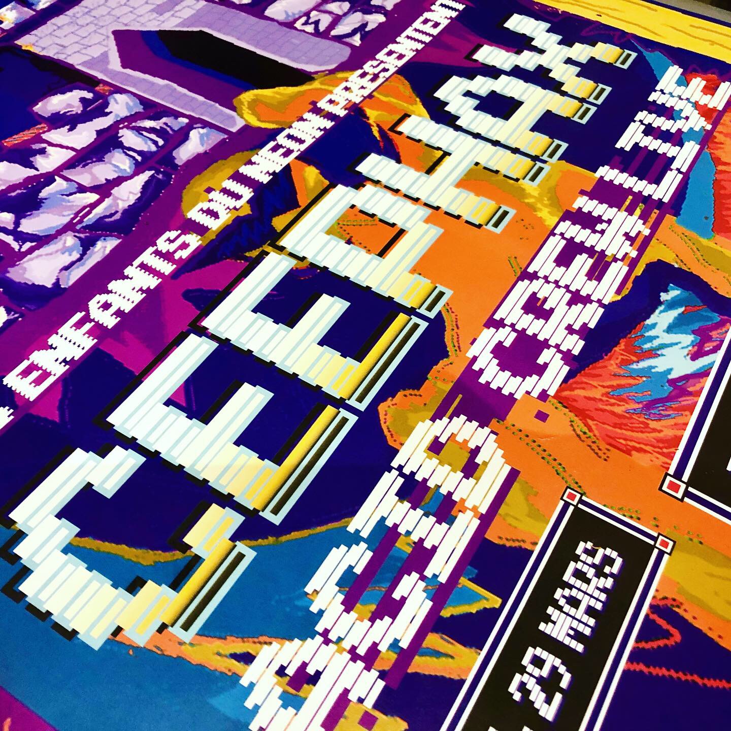 Affiche les enfants du néon Ceephax Acid Crew au 101 typographie glitch